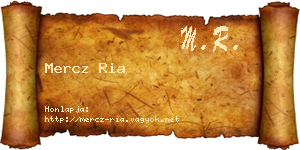Mercz Ria névjegykártya